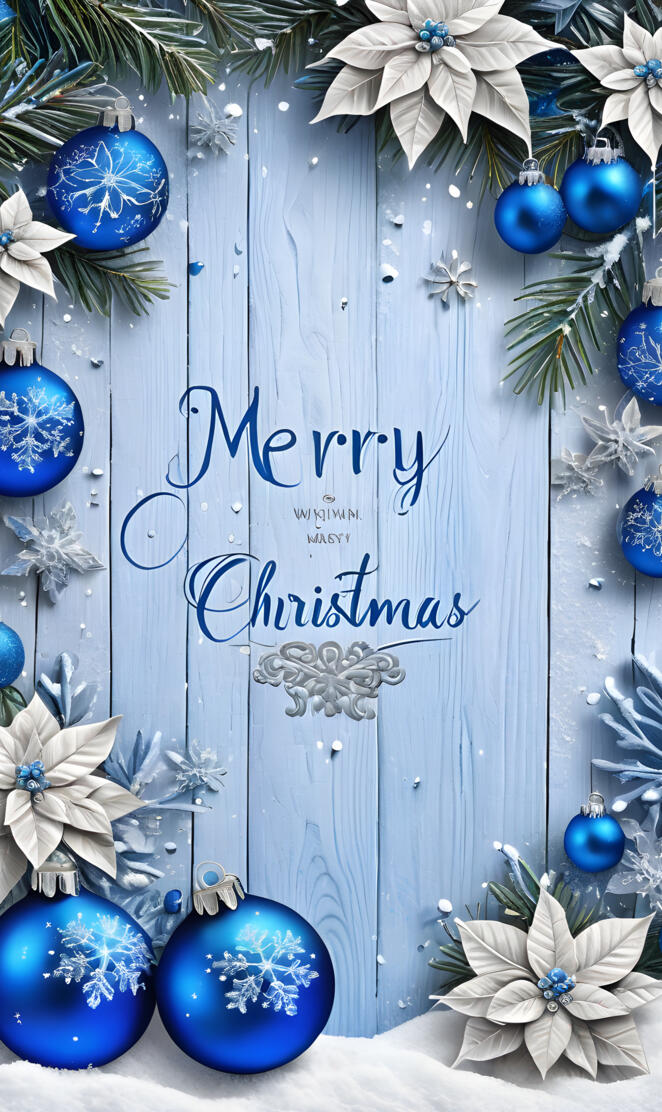 Christmas blue snowy