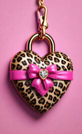 pink ribon leopard print zipper lock screen