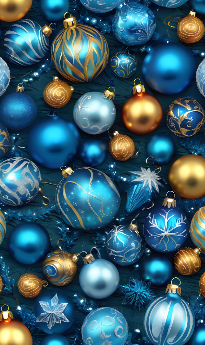 blue ornaments