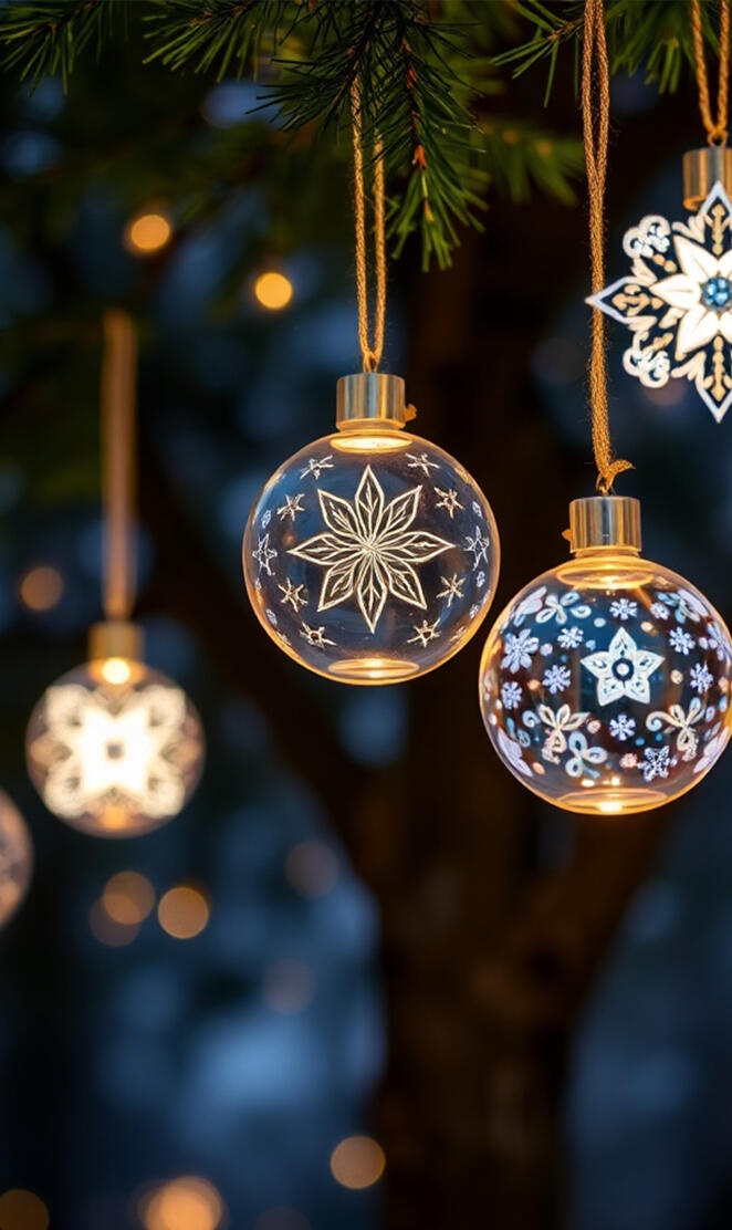 Christmas ornaments on Christmas tree