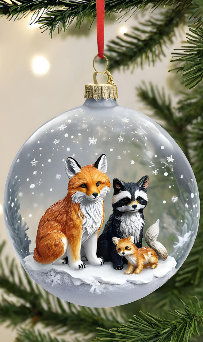 a group of dogs in a christmas tree