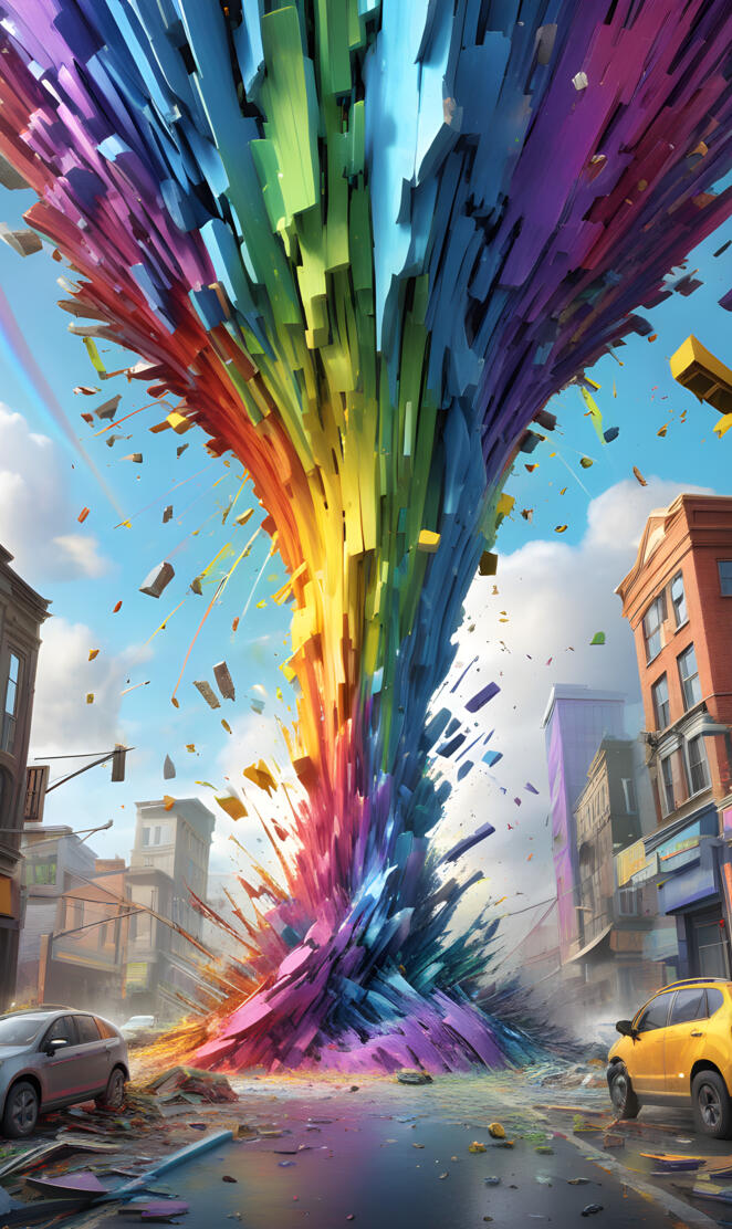 Rainbow explosion