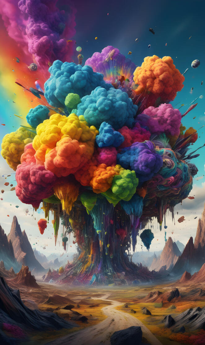 Rainbow explosion