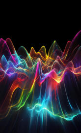 Mesmerizing Multicolored Light Waves Emulating Sound Vibrations
