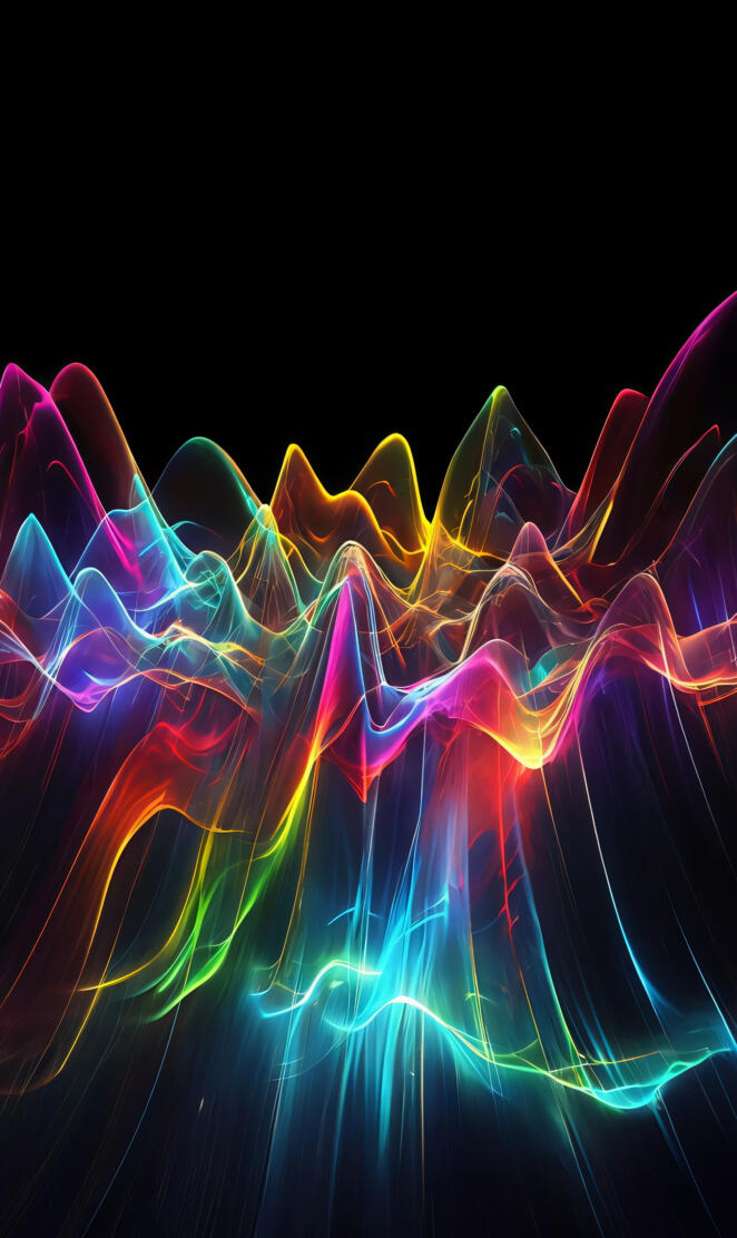 Mesmerizing Multicolored Light Waves Emulating Sound Vibrations