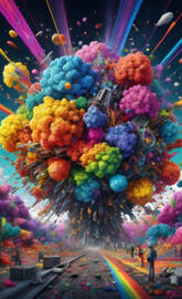 Rainbow explosion