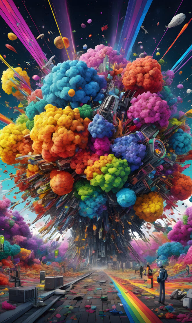 Rainbow explosion