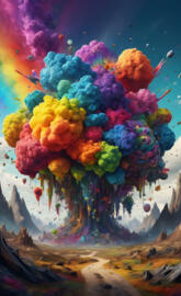 Rainbow explosion
