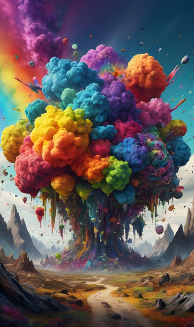 Rainbow explosion