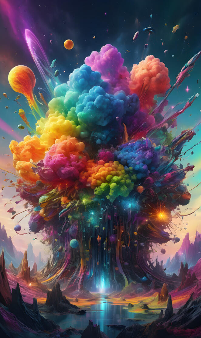Rainbow explosion