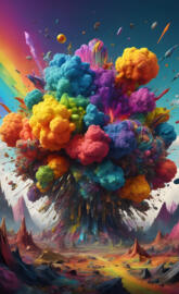 Rainbow explosion