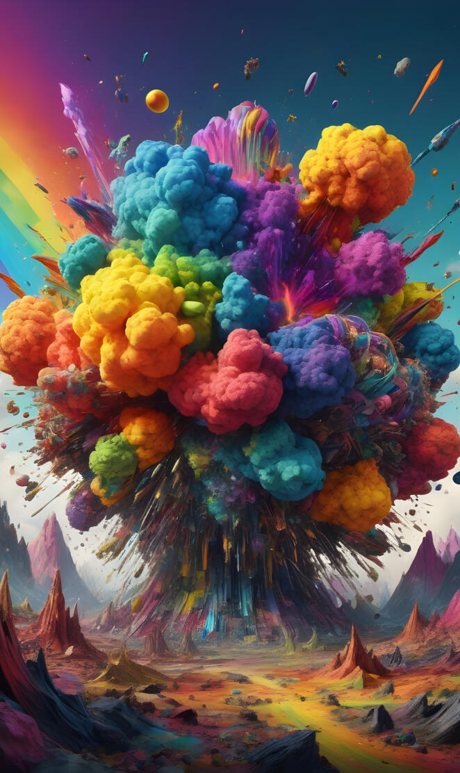Rainbow explosion