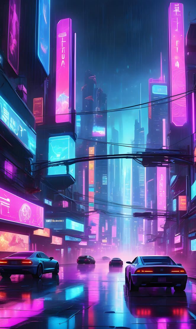 a city street at night