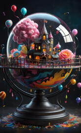 a colorful carnival ride