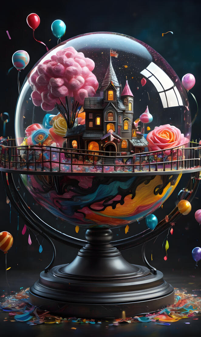 a colorful carnival ride