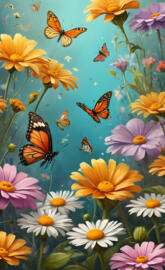 butterflies and flowers