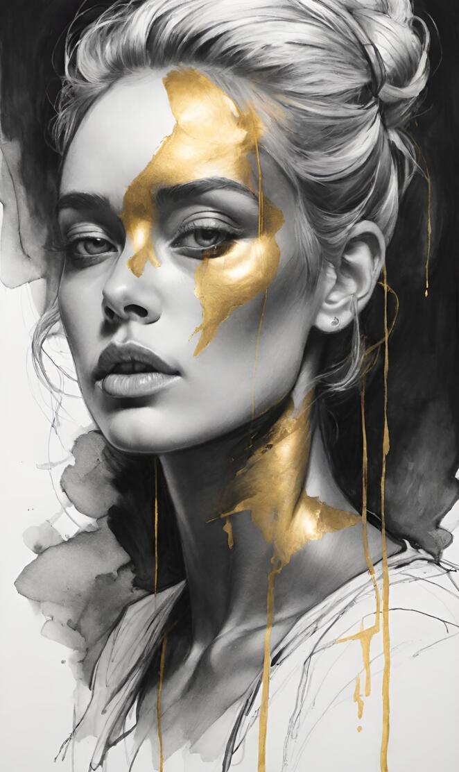 Adele in gold, ai created