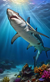 a shark swimming in the water