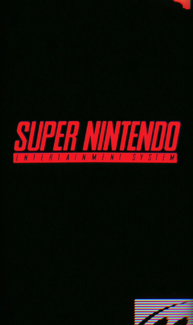 Super nintendo logo with crt tv filter photo editor