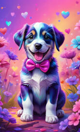 a dog with a bow tie