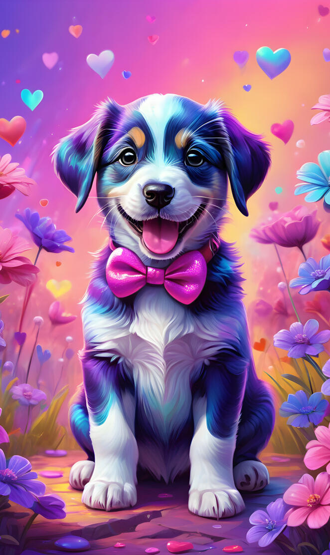 a dog with a bow tie