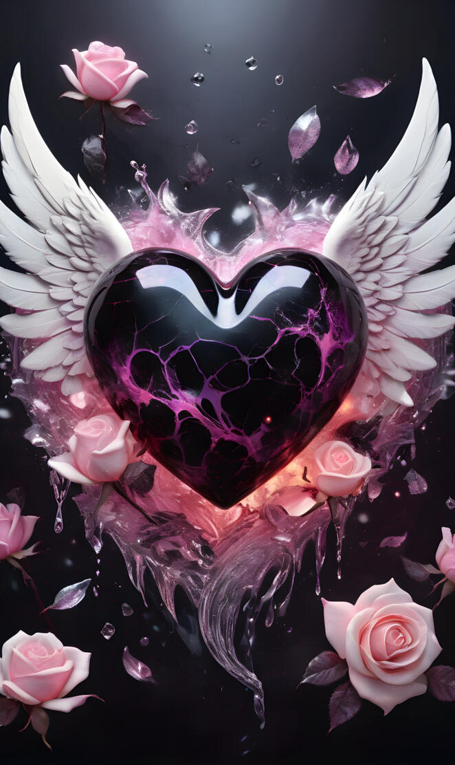 a person with wings and a flower