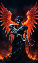 Demonic woman with her child 3