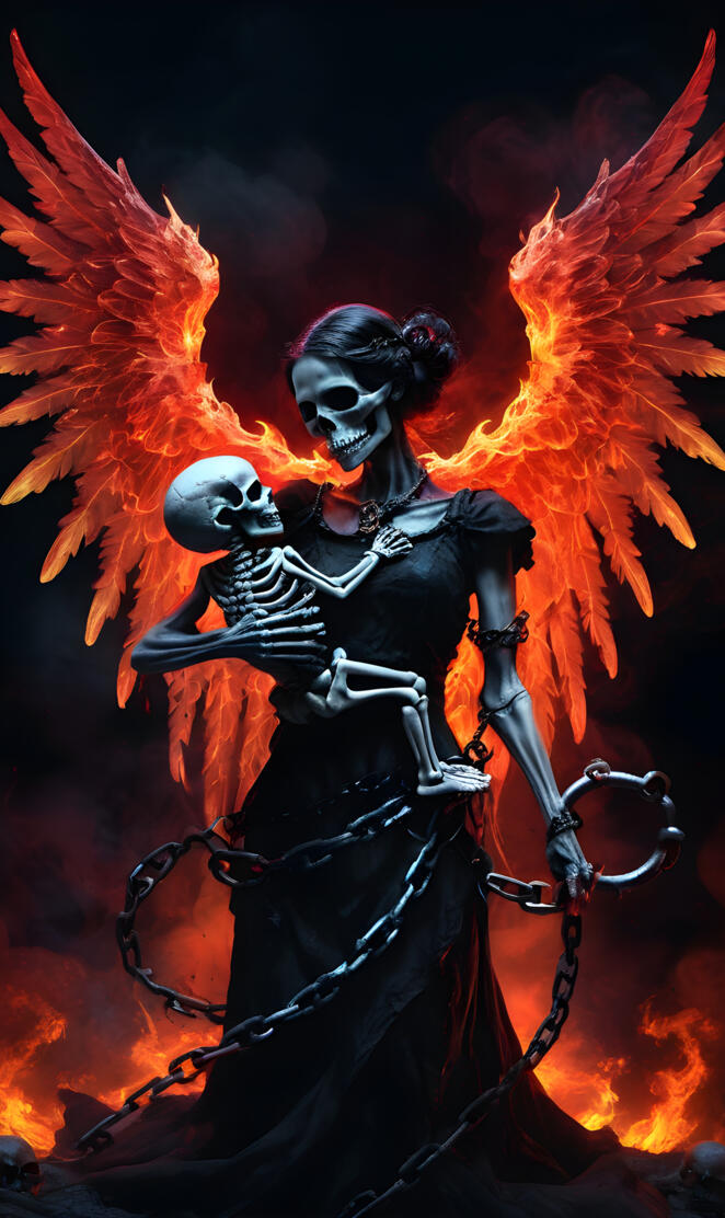 Demonic woman with her child 3