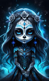 gothic girl in blue