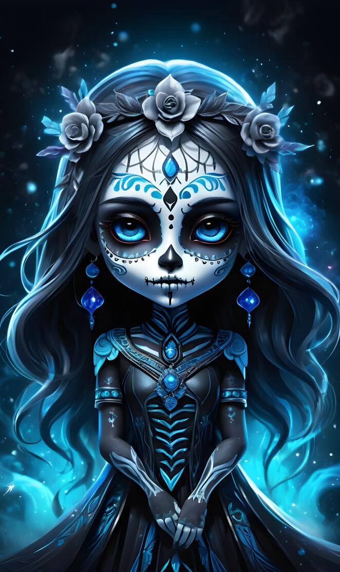 gothic girl in blue