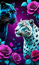 Leopard and black panther