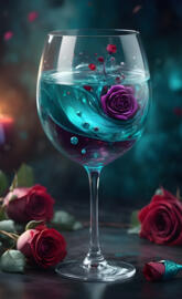 a glass of purple wine