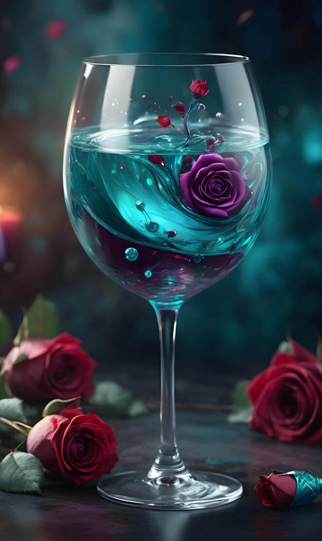 a glass of purple wine
