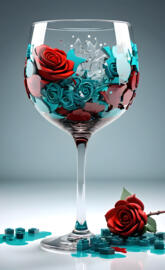 Flowers in a glass. Fancy