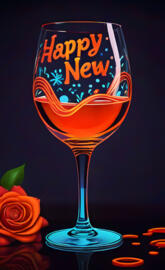 a glass of New Years wine