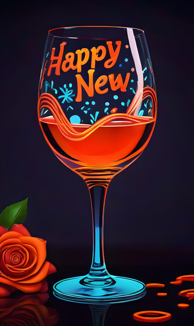 a glass of New Years wine
