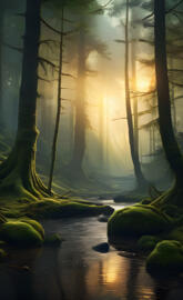 a river with trees and rocks