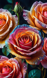 acrylic sequence roses