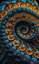 calligraphy fractal spiral