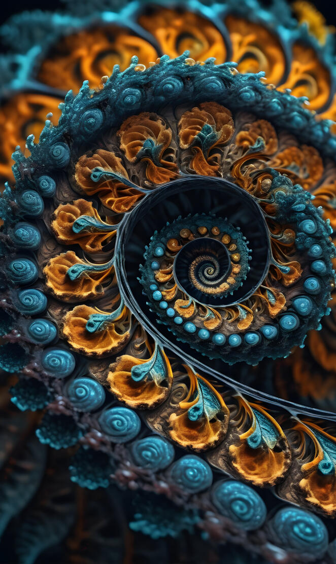 calligraphy fractal spiral