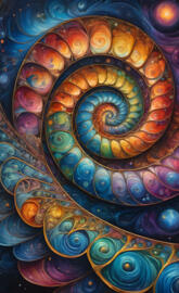 acrylic multicolored spiral