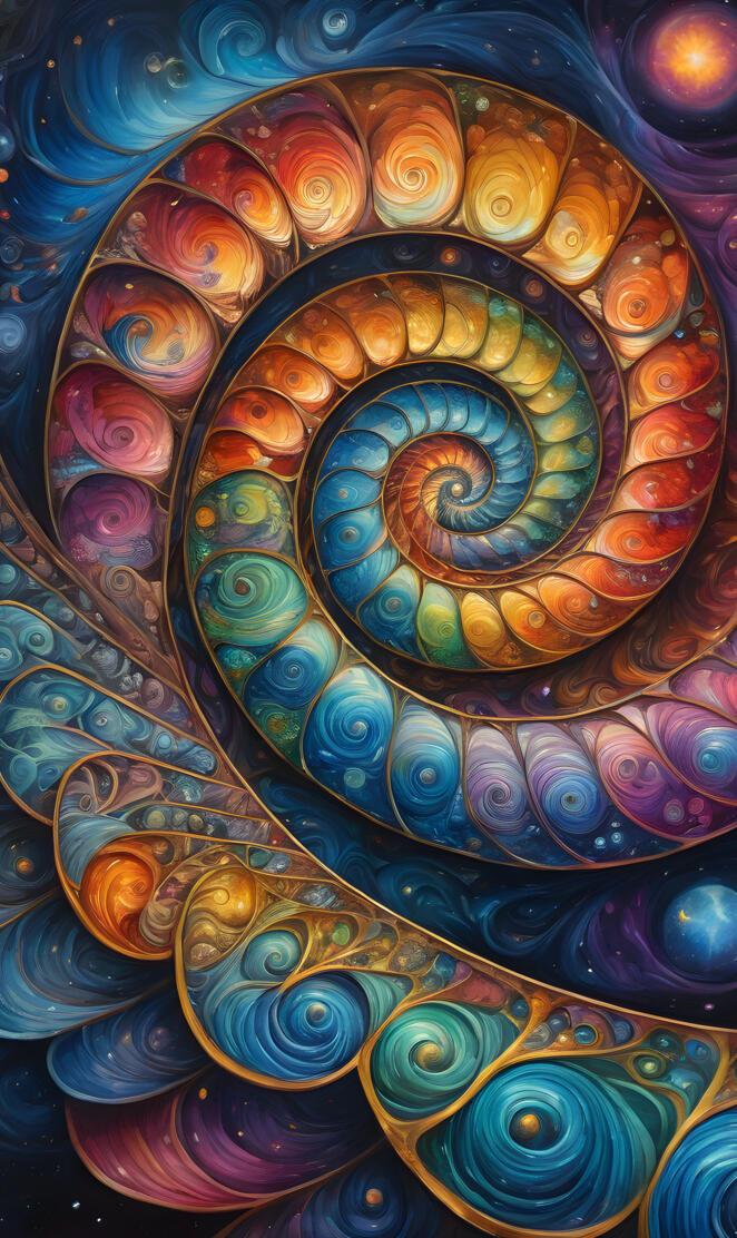 acrylic multicolored spiral