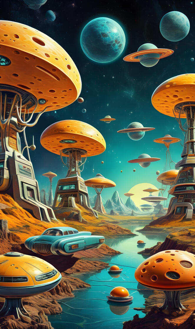 Retro sci-fi landscape