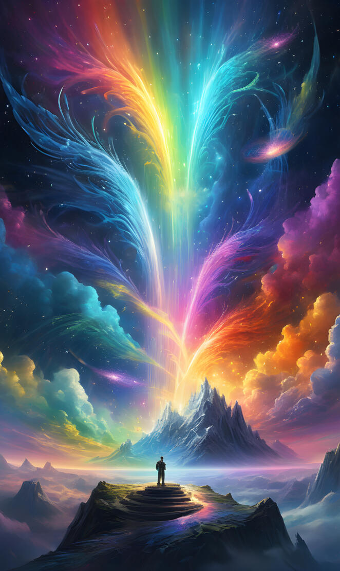 Rainbow mountain fountain