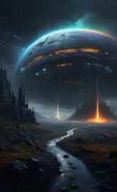 Dark orbiting space station