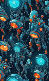Cartoon retro robots