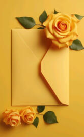 Yellow Envelope and Roses