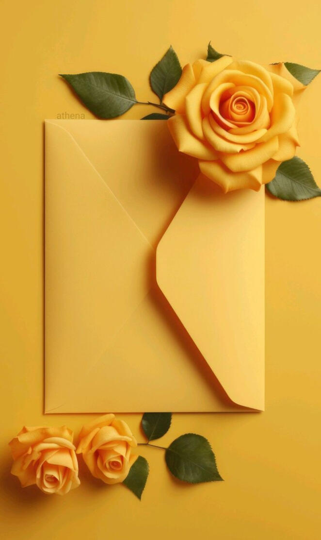 Yellow Envelope and Roses