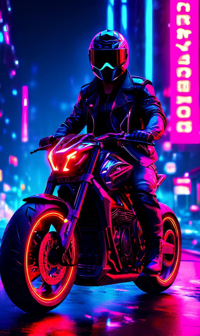 Neon Bike Wallpaper