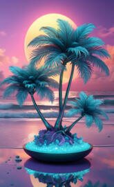 metallic palms aglowing geodes clusters